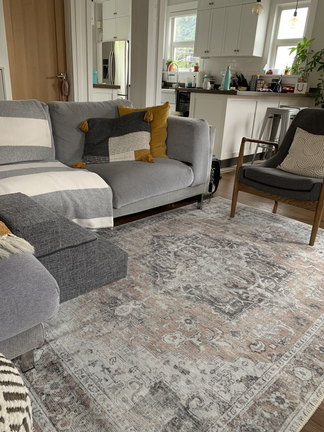 Customer photo review of Distressed Vintage Cezanne Blush Area Rug