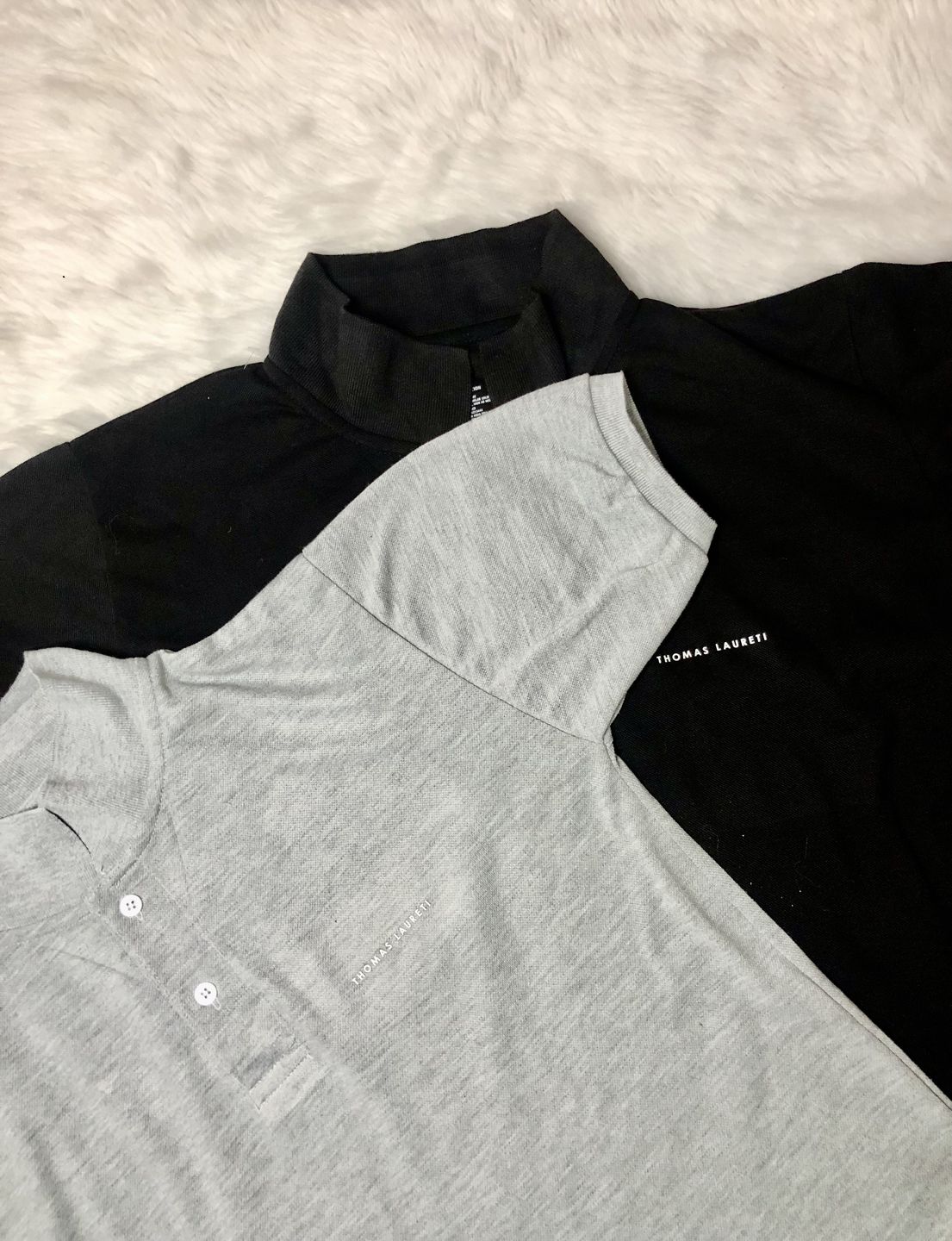 Customer photo review of Men's Thomas Laureti Black Polo Shirt