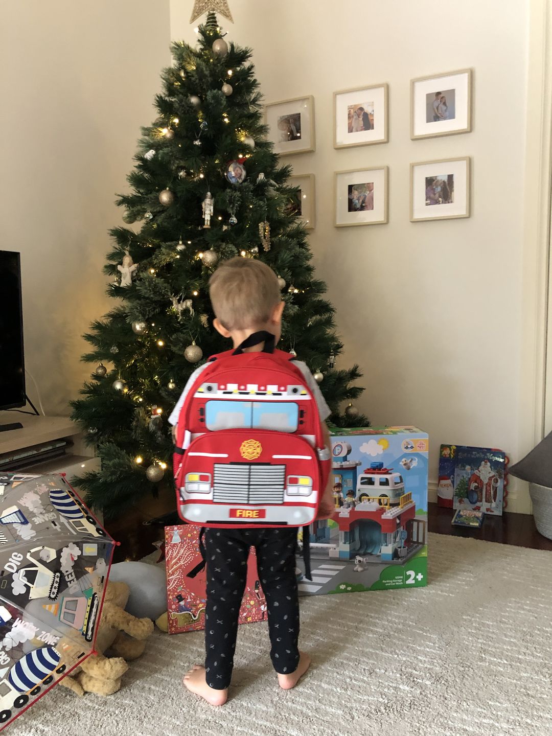 Customer photo review of Fire Truck Backpack