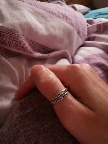 Customer photo review of "I Am Enough" Adjustable Ring