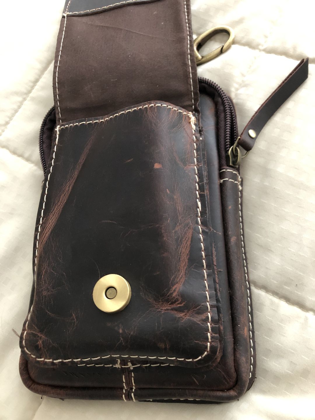 Customer photo review of Cowhide Leather Belt Pouch Waist Bag
