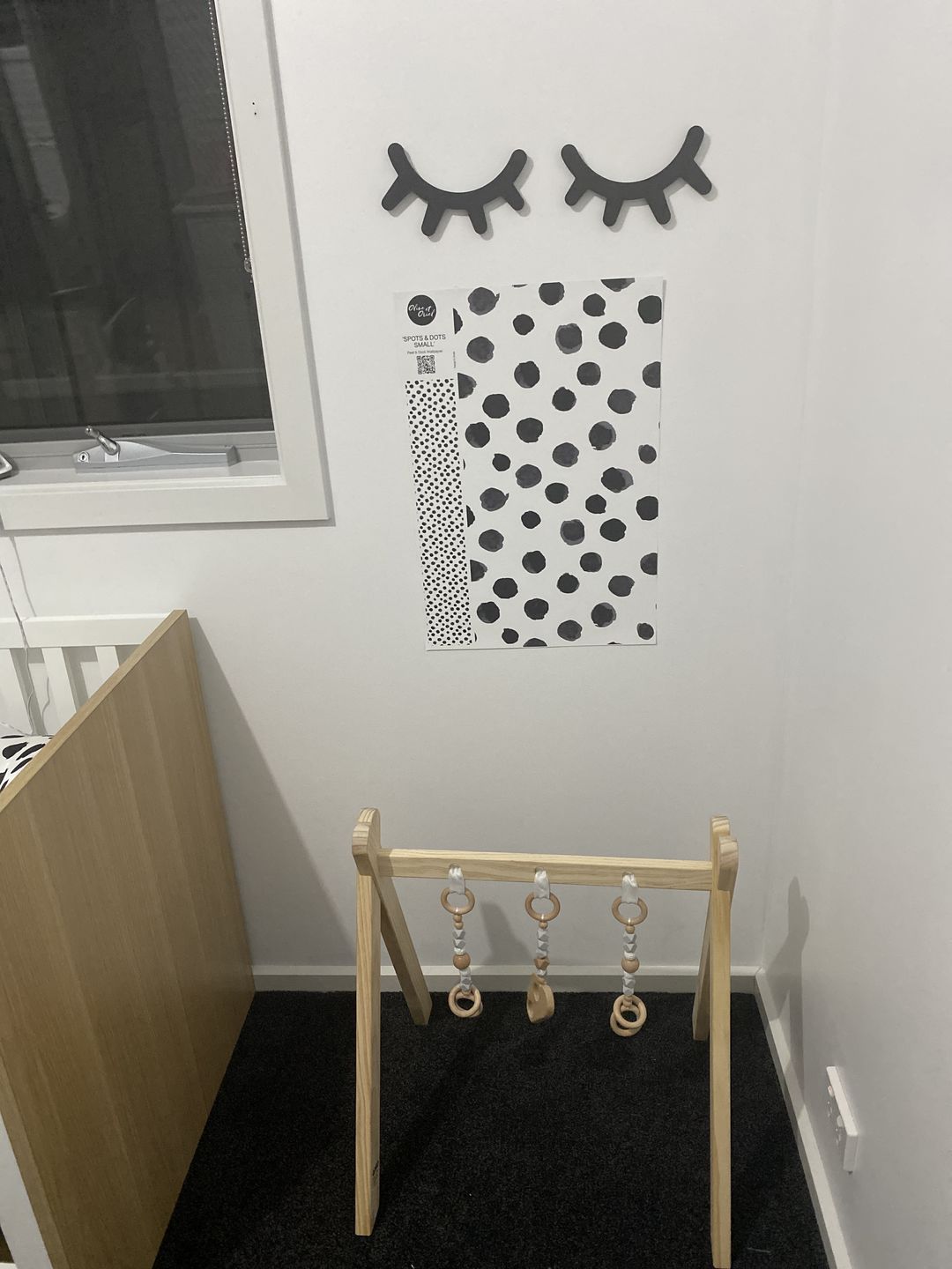 Customer photo review of Gigi's Dots Wallpaper in Black & Sand