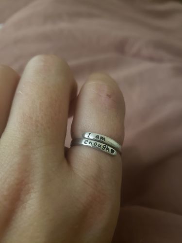 Customer photo review of "I Am Enough" Adjustable Ring