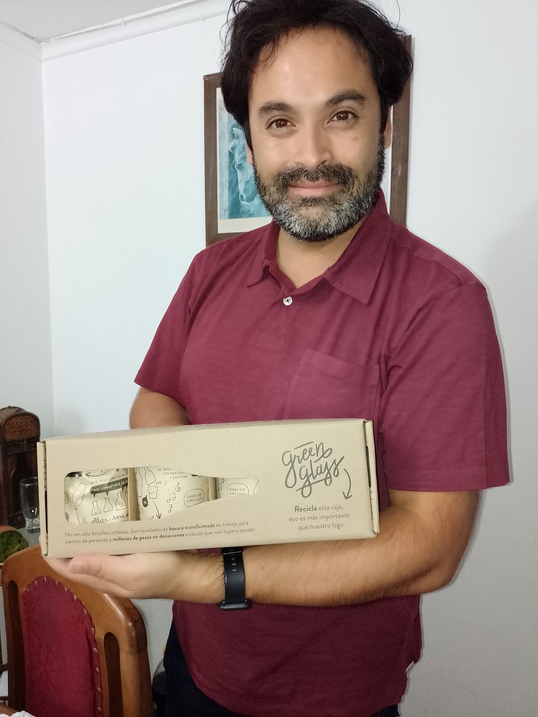 Customer photo review of Aves de Chile Juego de 4 Vasos