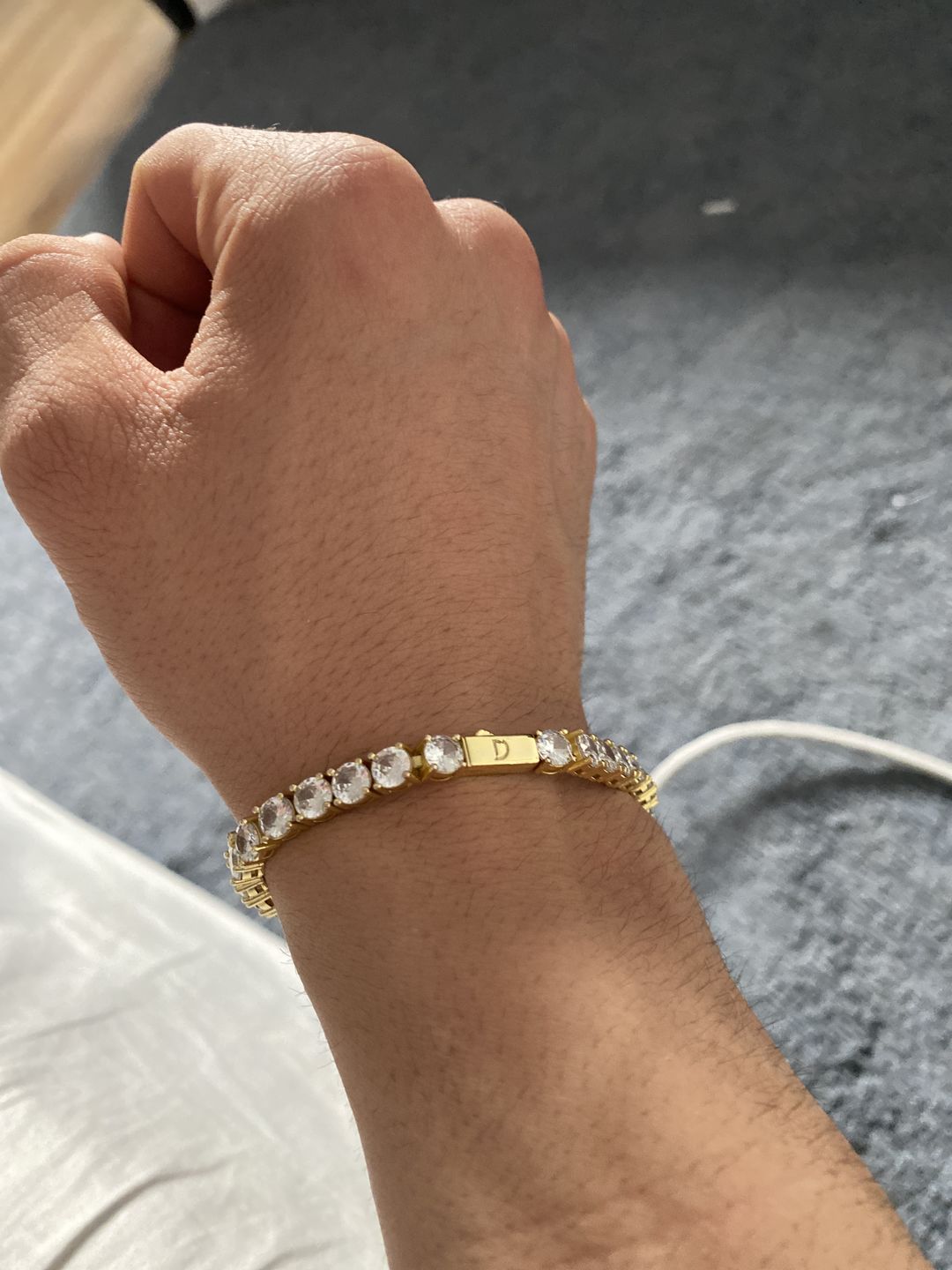 Customer photo review of TENNISBOY. - 5MM 18K GOLD