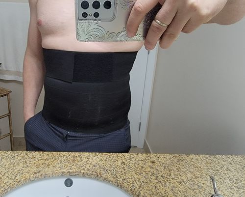 Customer photo review of Men's Wrap Waist Trainer and Shaper