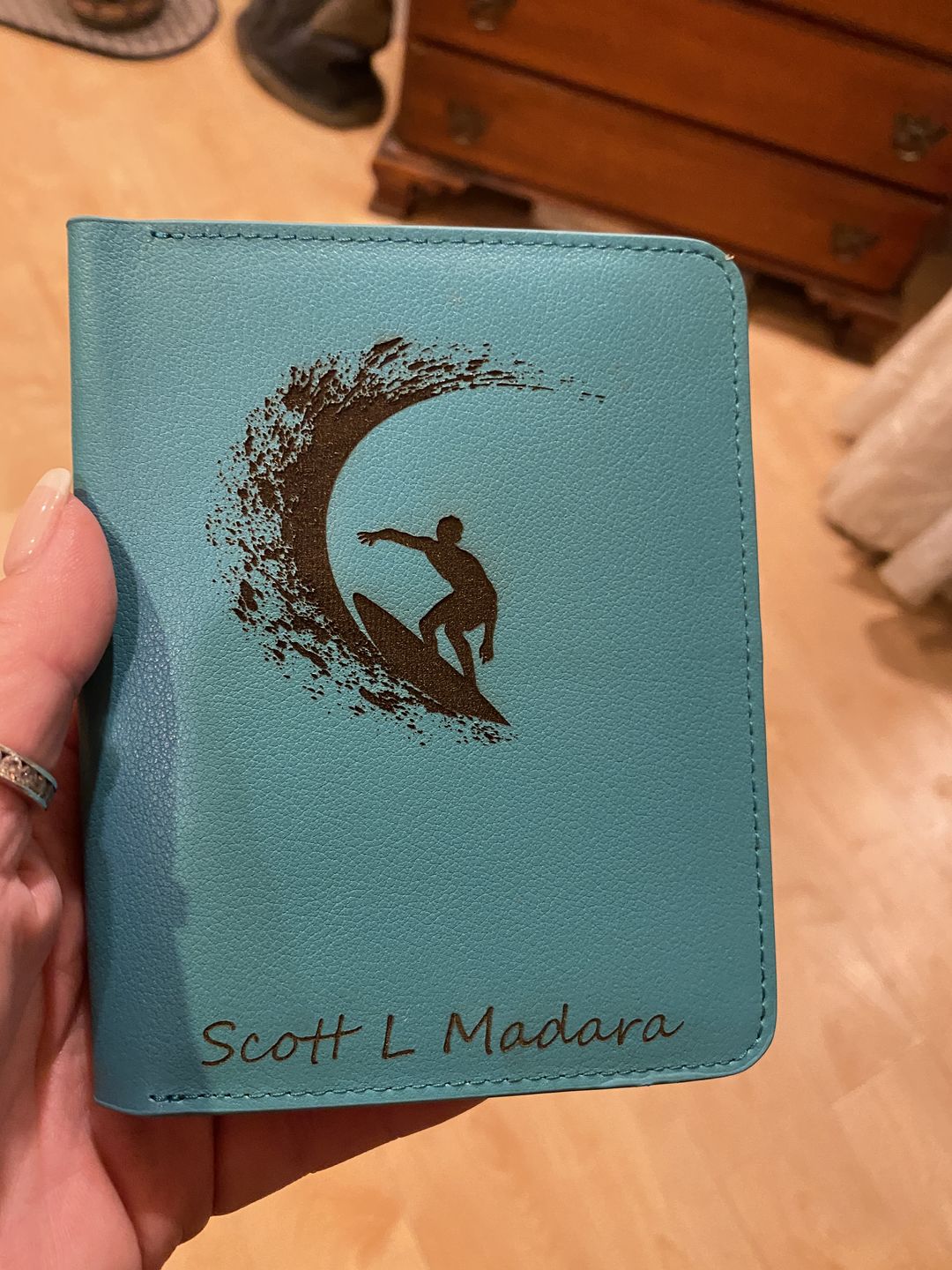 Customer photo review of Personalized Leather Passport Holder