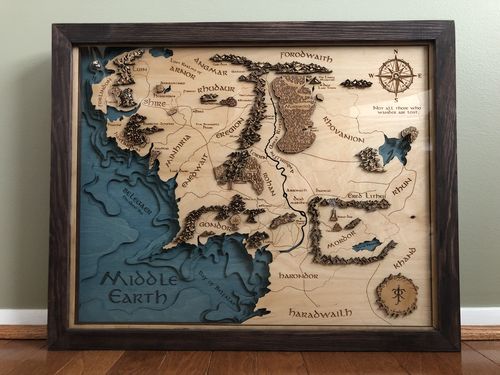Customer photo review of 3D EARTH WOOD MAP