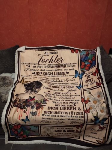 Customer photo review of "An meine Tochter" Decke - Schmetterling