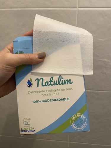 Customer photo review of Eco-Tiras de Detergente 40 lavados Natulim