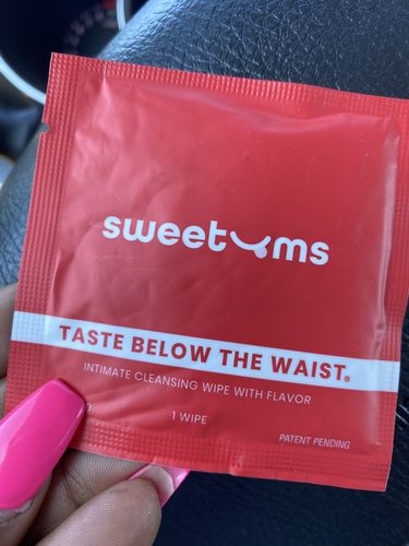 Customer photo review of Cherry Flavored Intimate Wipes Box of 10