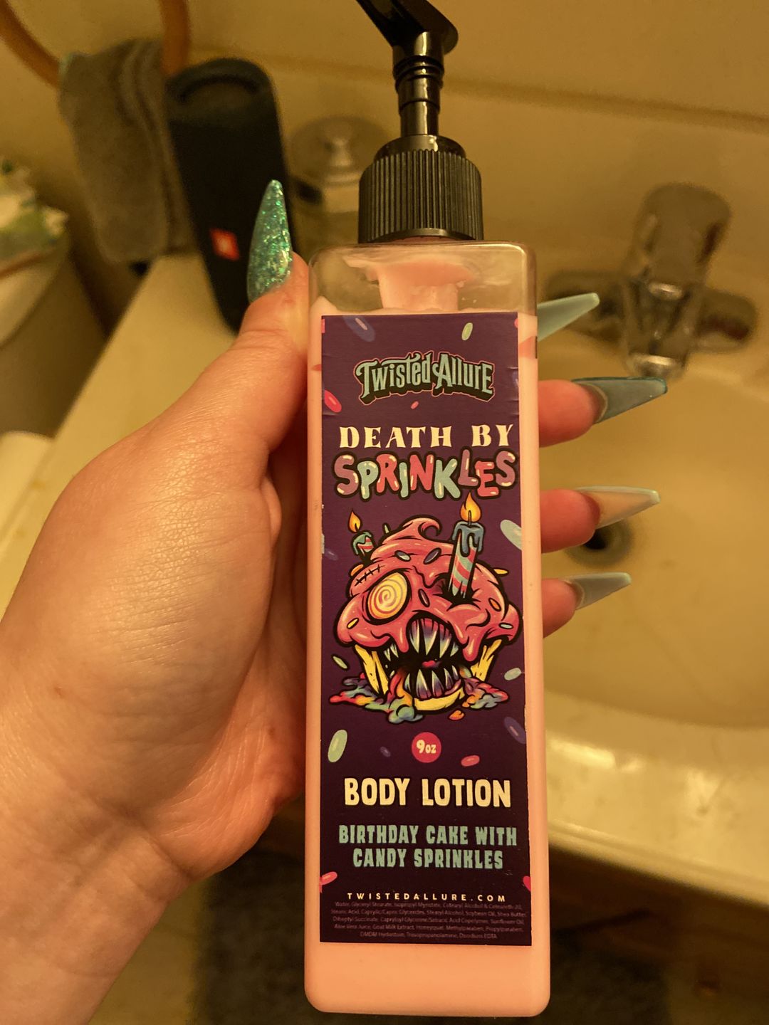 Customer photo review of Death by Sprinkles Body Lotion