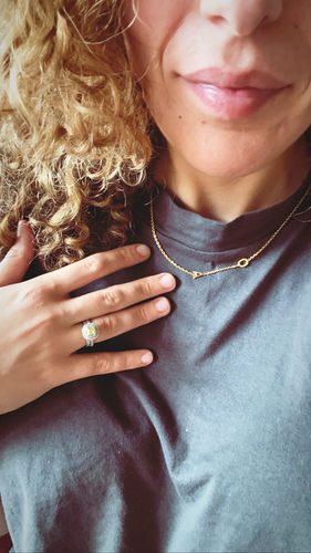 Customer photo review of Sideways Initial Letter Necklace