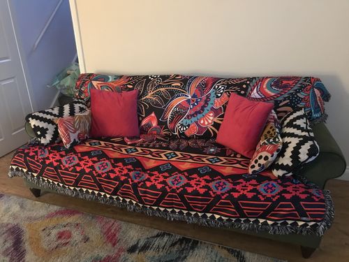 Customer photo review of Bohemian Design Throw Blanket
