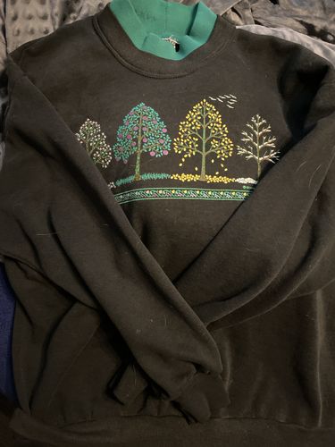 Customer photo review of Vintage Morning Sun Trees Sweatshirt Women's Size Large