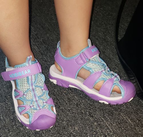 Customer photo review of HOBIBEAR Boys Outdoor Closed-Toe -Green/Orange |AU3315