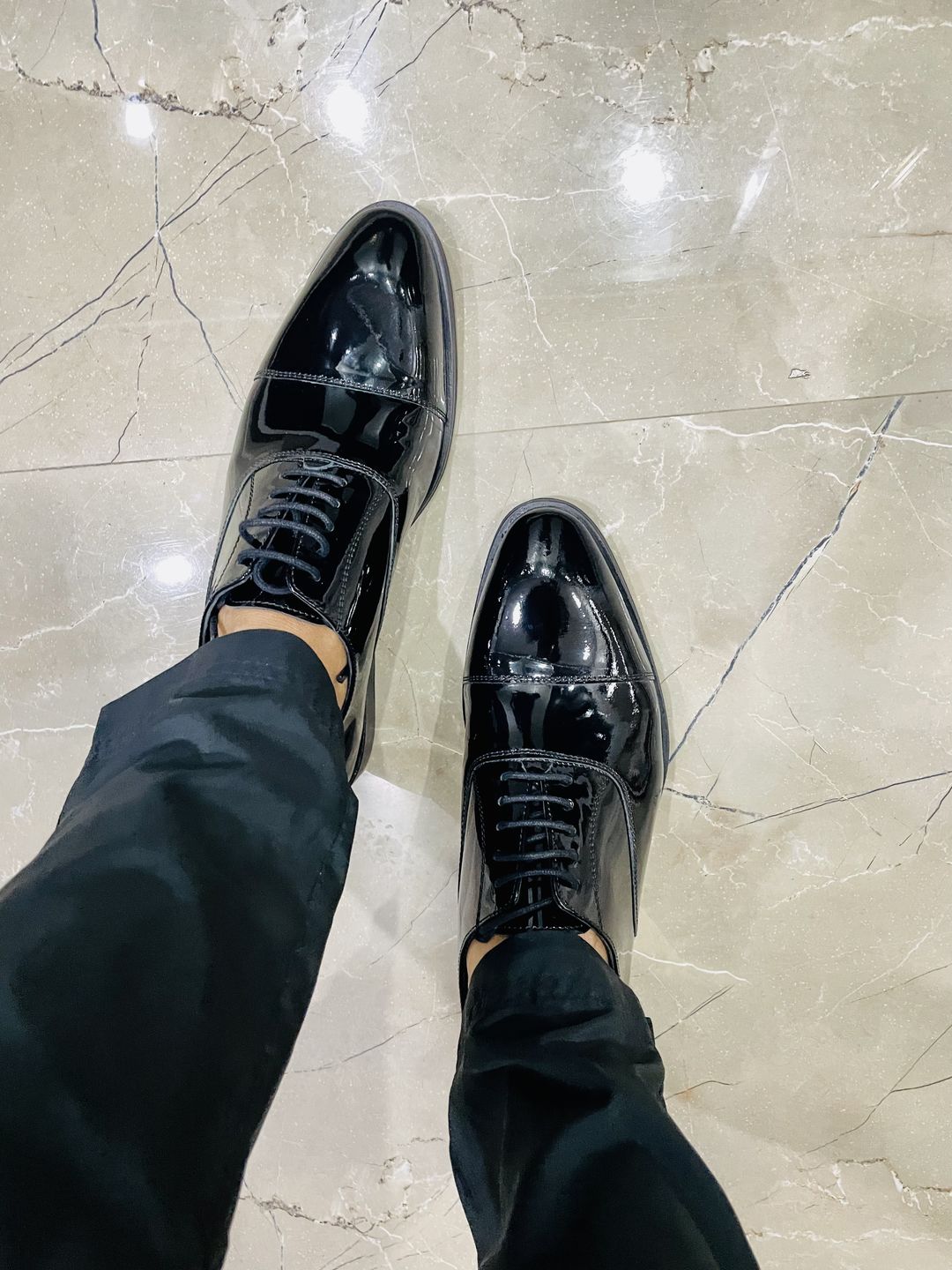 Customer photo review of Black Full Patent Oxfords