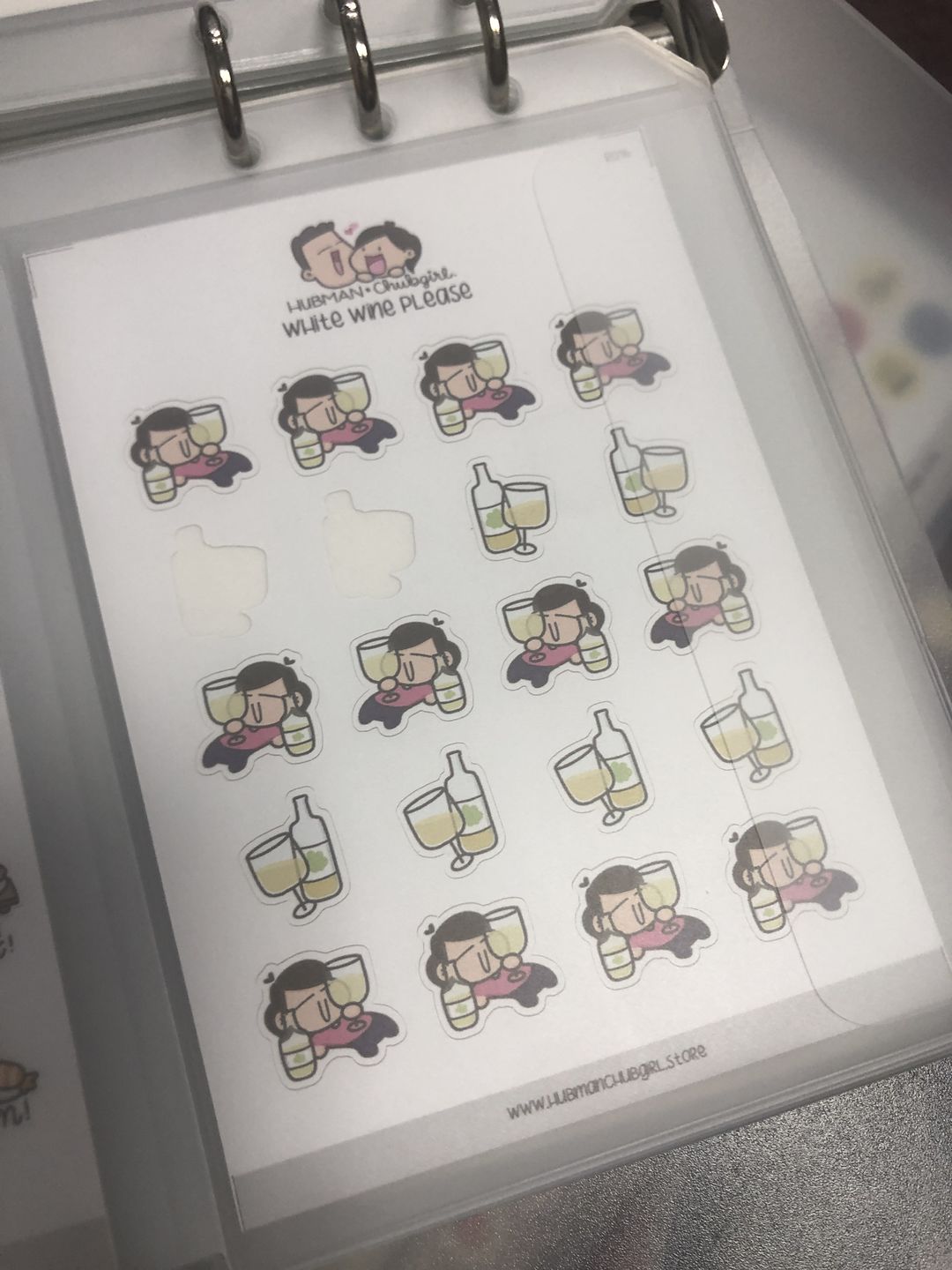 Customer photo review of White Wine Please Planner Stickers