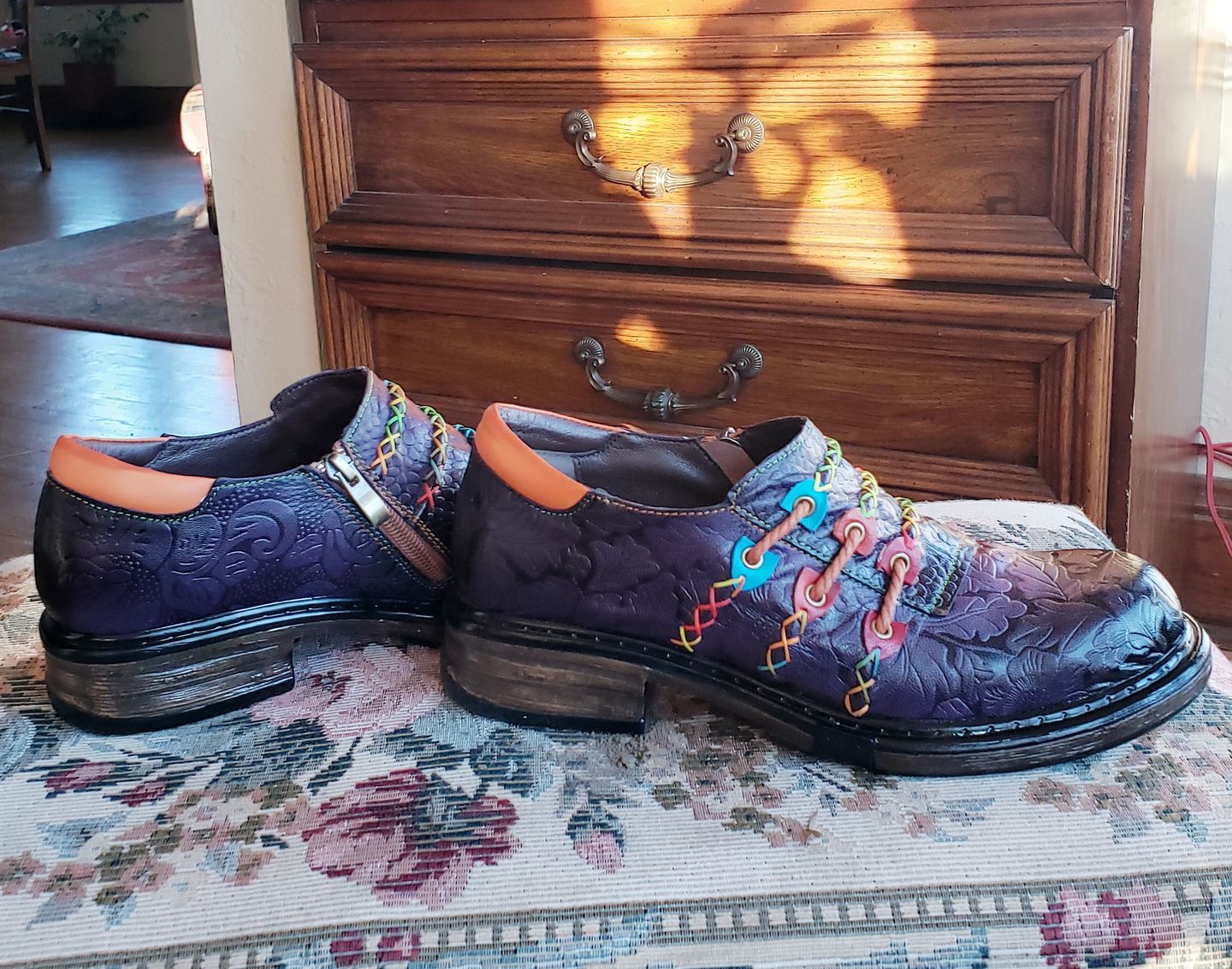 Customer photo review of Hand Embossed Genuine Leather Shoes