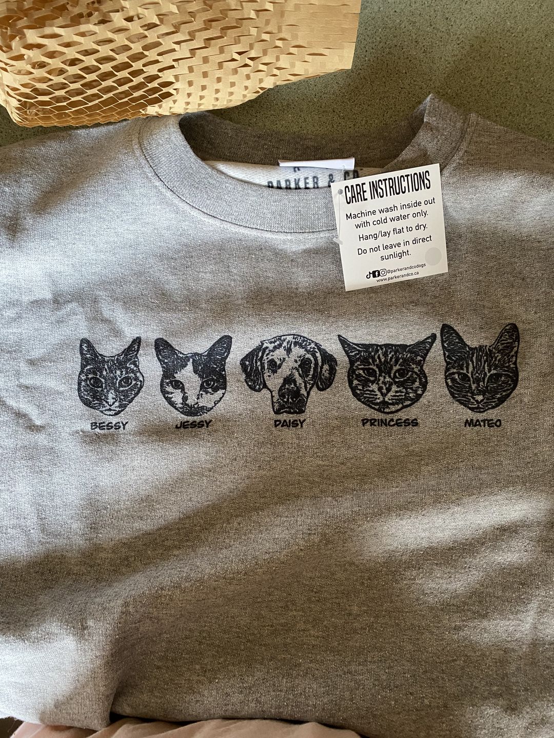 Customer photo review of Custom Pet Crewneck Sweater