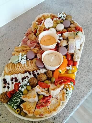 Customer photo review of Large Palm Leaf Serving Platter (55 x 30 cm)