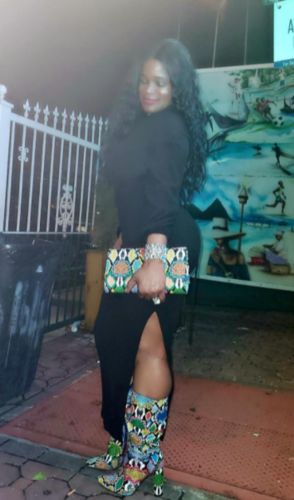 Customer photo review of Snake Print Colorful Boot Cuffs