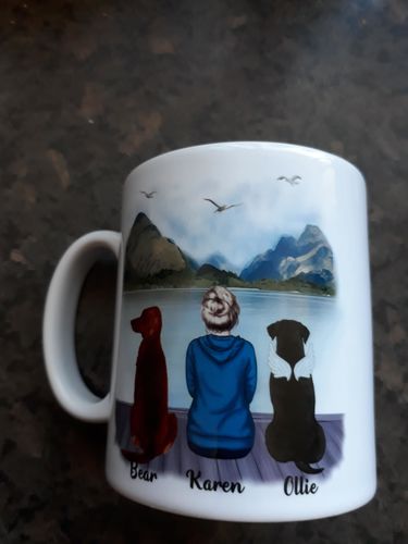 Customer photo review of Girl & Dogs - Life is better with a dog Personalised Mug