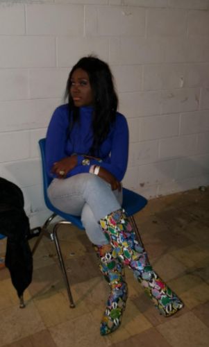 Customer photo review of Snake Print Colorful Boot Cuffs