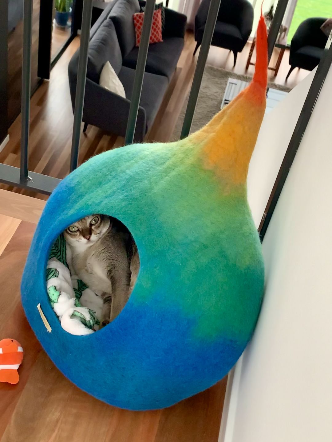 Customer photo review of Cat Cave - Rainbow Teardrop