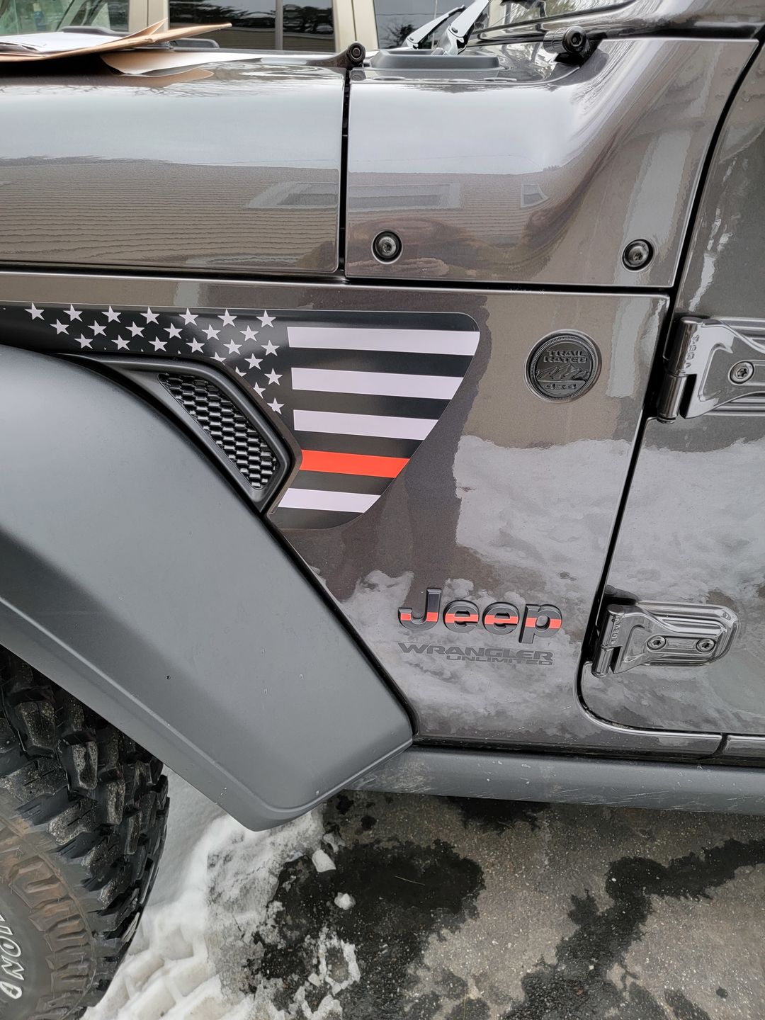 Customer photo review of FLAG - Fender Vent Premium Wrap Decal for Wrangler and Gladiator