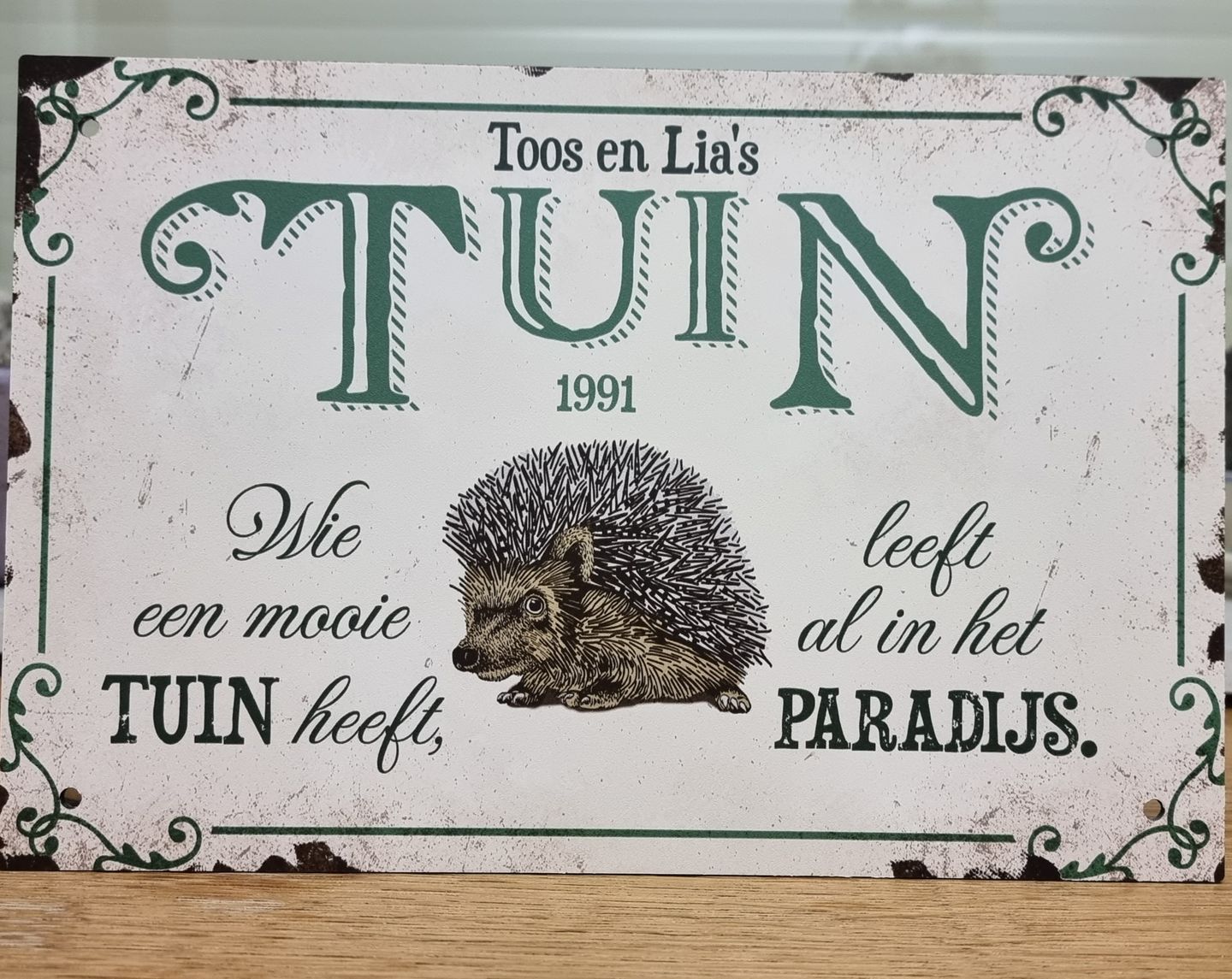 Customer photo review of Tuingeluk - Tuin-deurbord