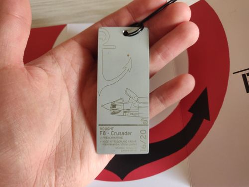 Customer photo review of F-8 CRUSADER French National Marine fuselage tags - Limited edition to 22 Garage Tags