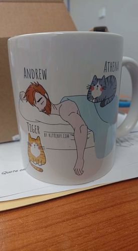 Customer photo review of Personalized Cat Dad Mug