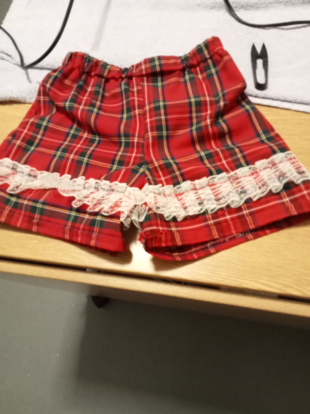 Customer photo review of Red and Black Tartan Cotton Fabric