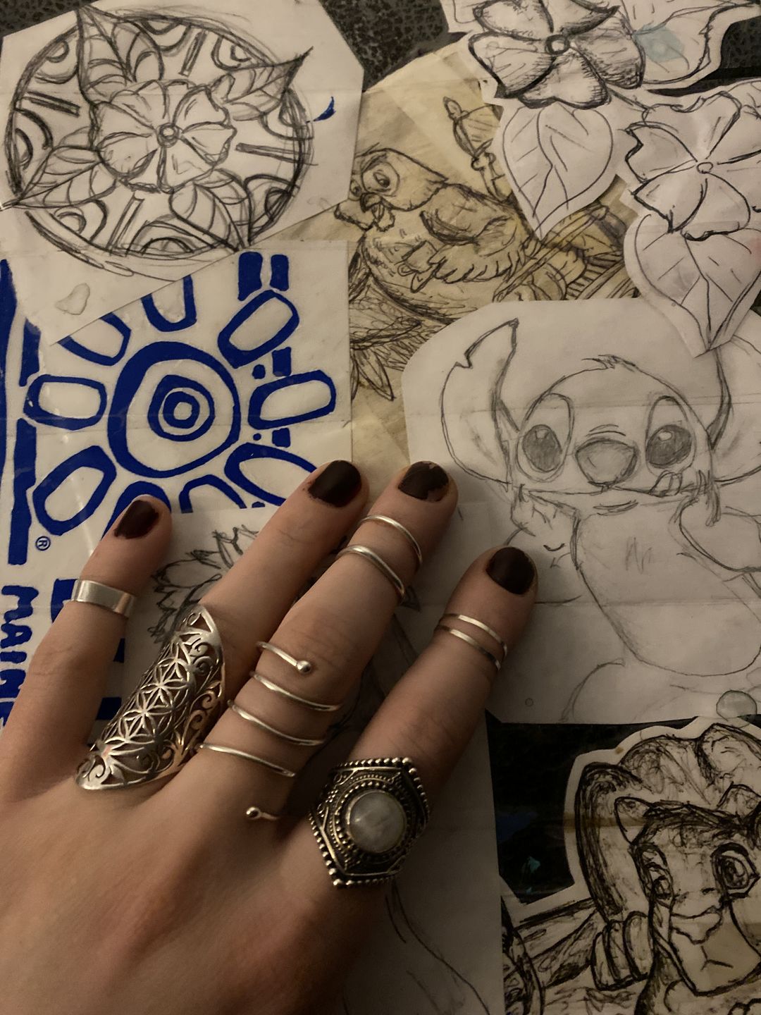 Customer photo review of Sterling Silver Boho Ring with Moonstone