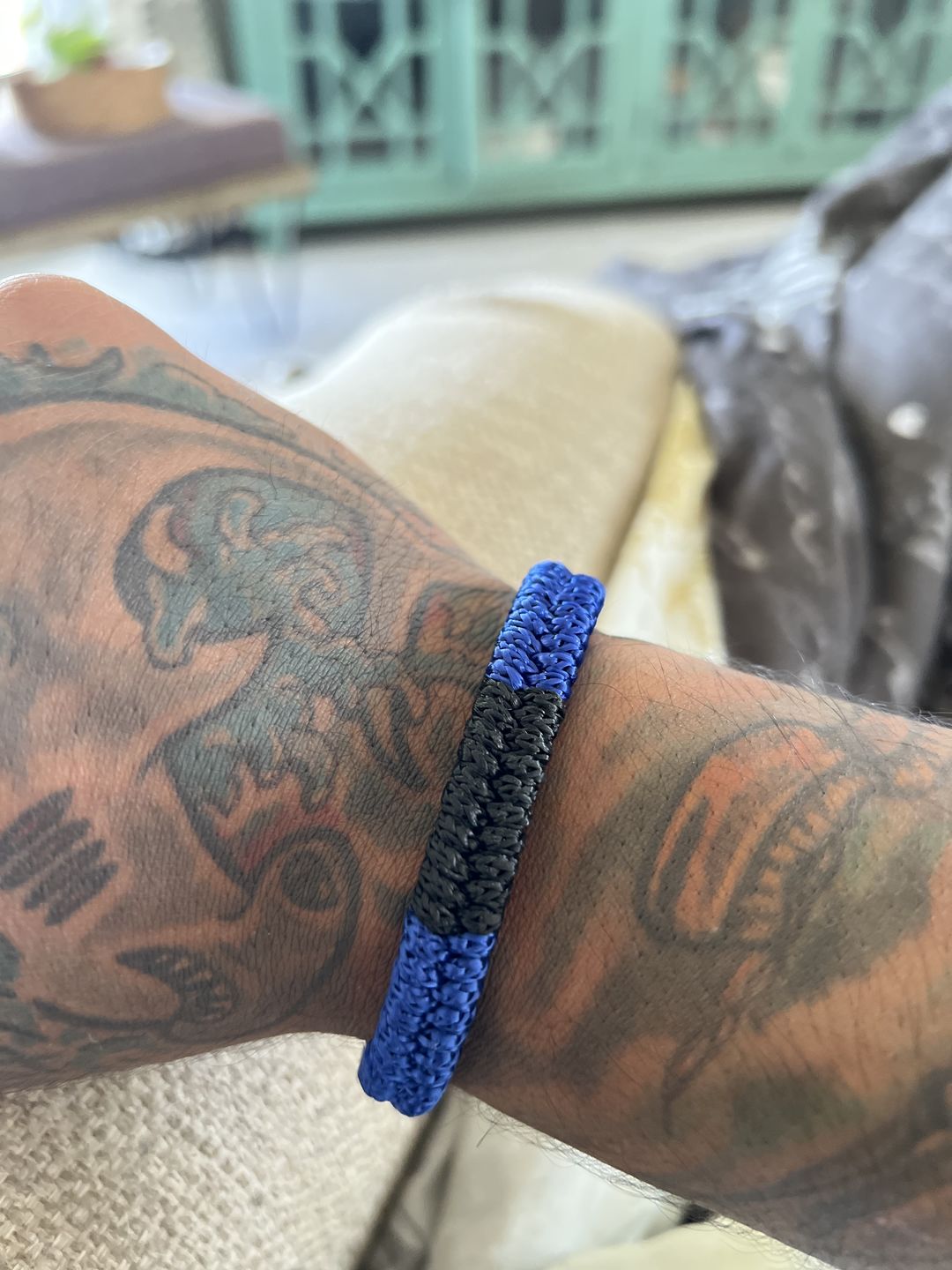 Customer photo review of Brazilian Jiu-Jitsu Paracord Ranked Bracelet