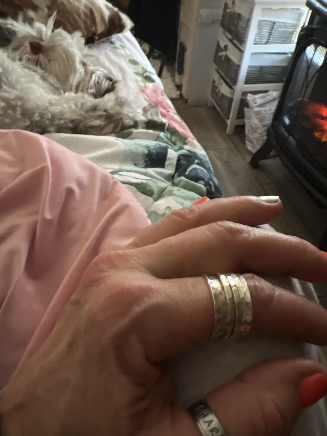 Customer photo review of Wide Band Silver Spinner Ring