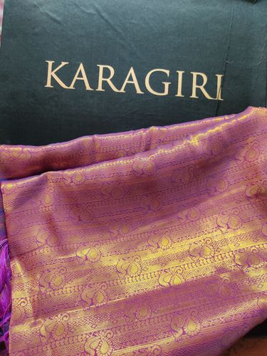 Customer photo review of Wine Purple Woven Kanjivaram Saree - Special Wedding Edition