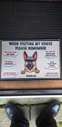 Customer photo review of Remember When Visiting Our House - Custom Doormat