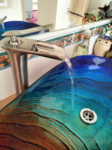 Customer photo review of Helfer Waterfall Basin Bathroom Sink Faucet Single handle
