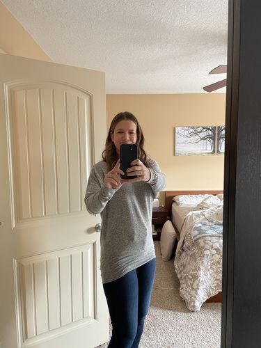 Customer photo review of Natural Vibe Knit Long Sleeve (Heather Grey)