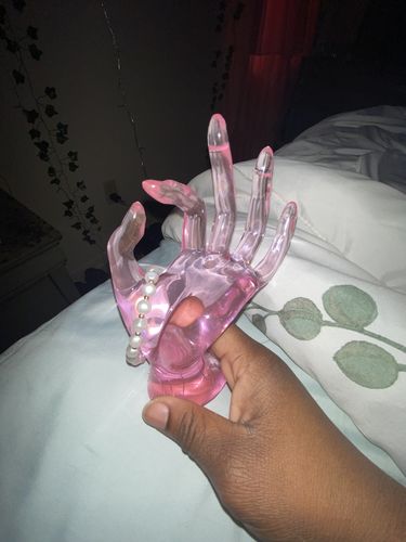 Customer photo review of Pink Hand Jewelry Holder