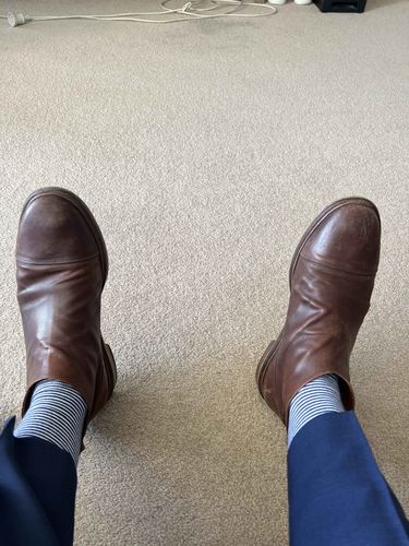 Customer photo review of Navy and White Pin Stripe