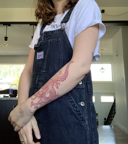 Customer photo review of Vintage Ikeda Denim Carpenter Bib Overalls Size Large