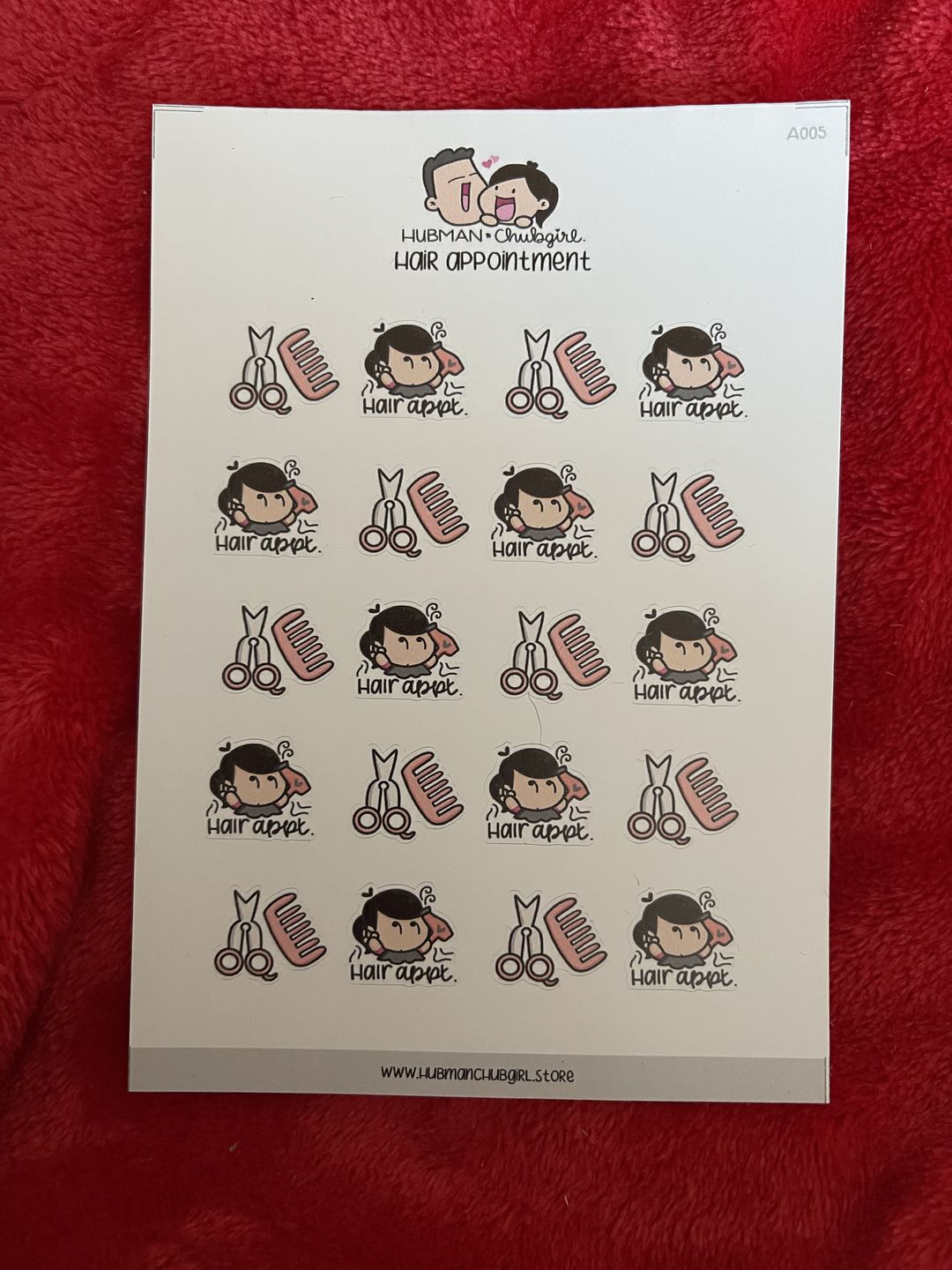 Customer photo review of Hair Appointment Planner Stickers