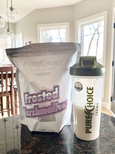 Customer photo review of Frosted Marshmallow Whey Protein Isolate