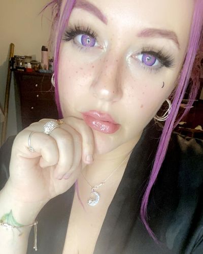 Customer photo review of Icoloured® Elf Purple Colored Contact Lenses