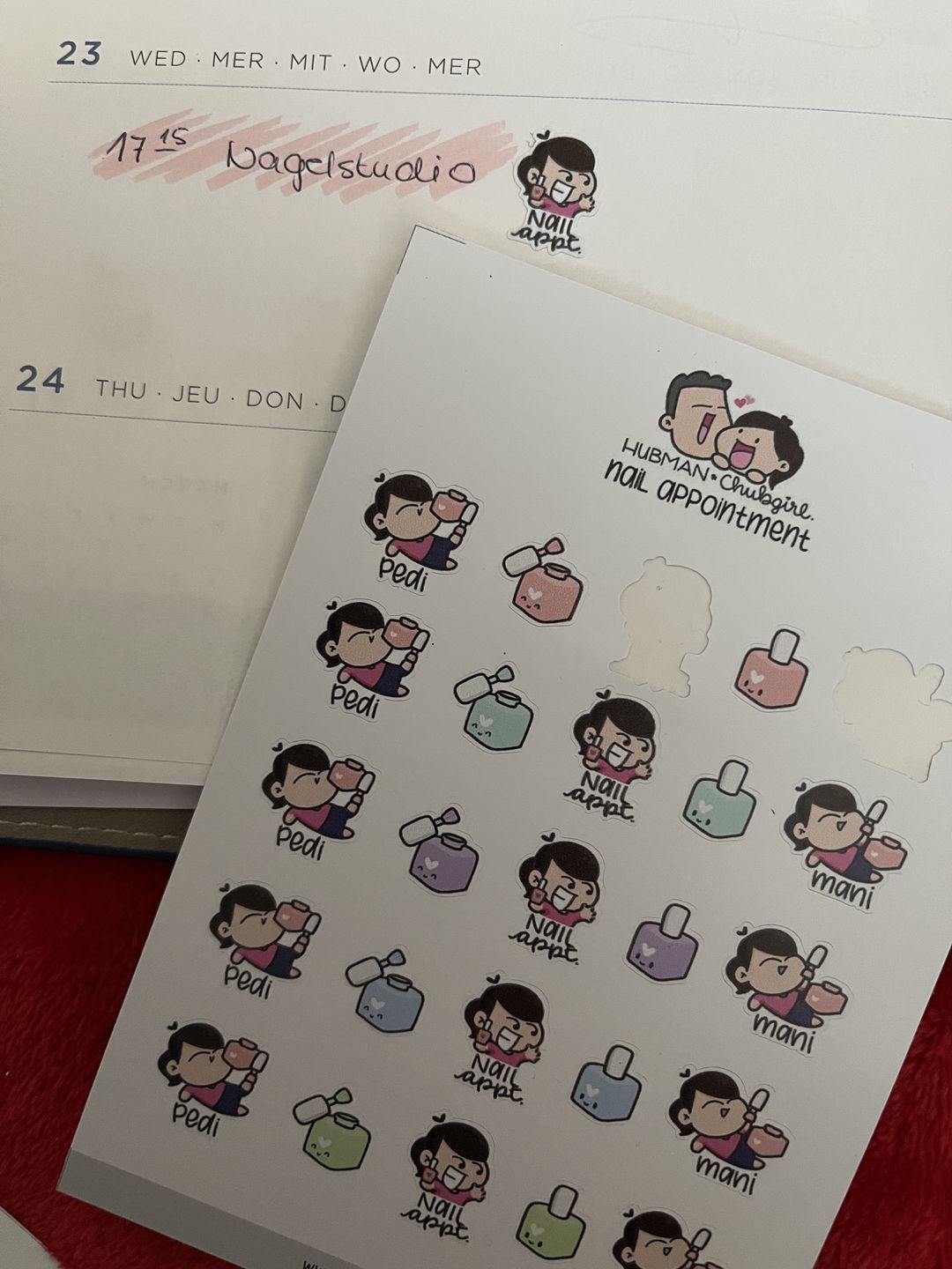 Customer photo review of Nail Appointment Planner Stickers