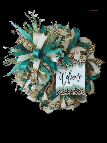 Customer photo review of Wreath Sign, Welcome Sign, Animal Print Sign, 8x10" Metal Sign DECOE-376, Sign For Wreath, DecoExchange