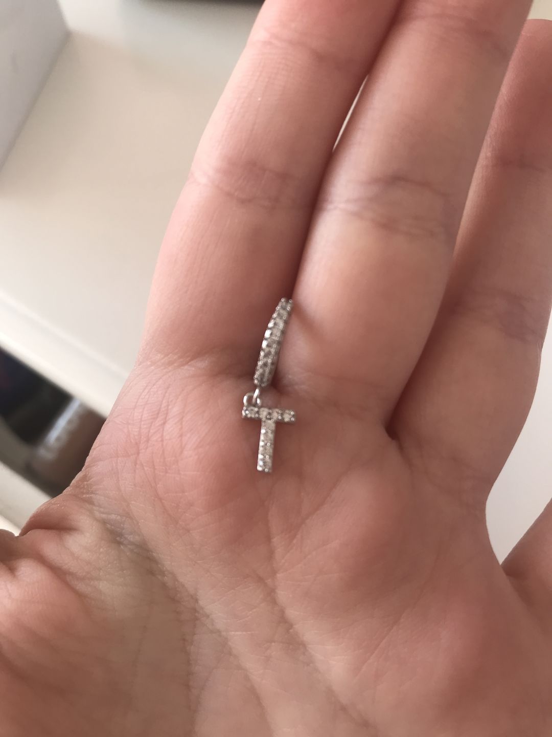 Customer photo review of Letter Ohrringe | 18K vergoldet